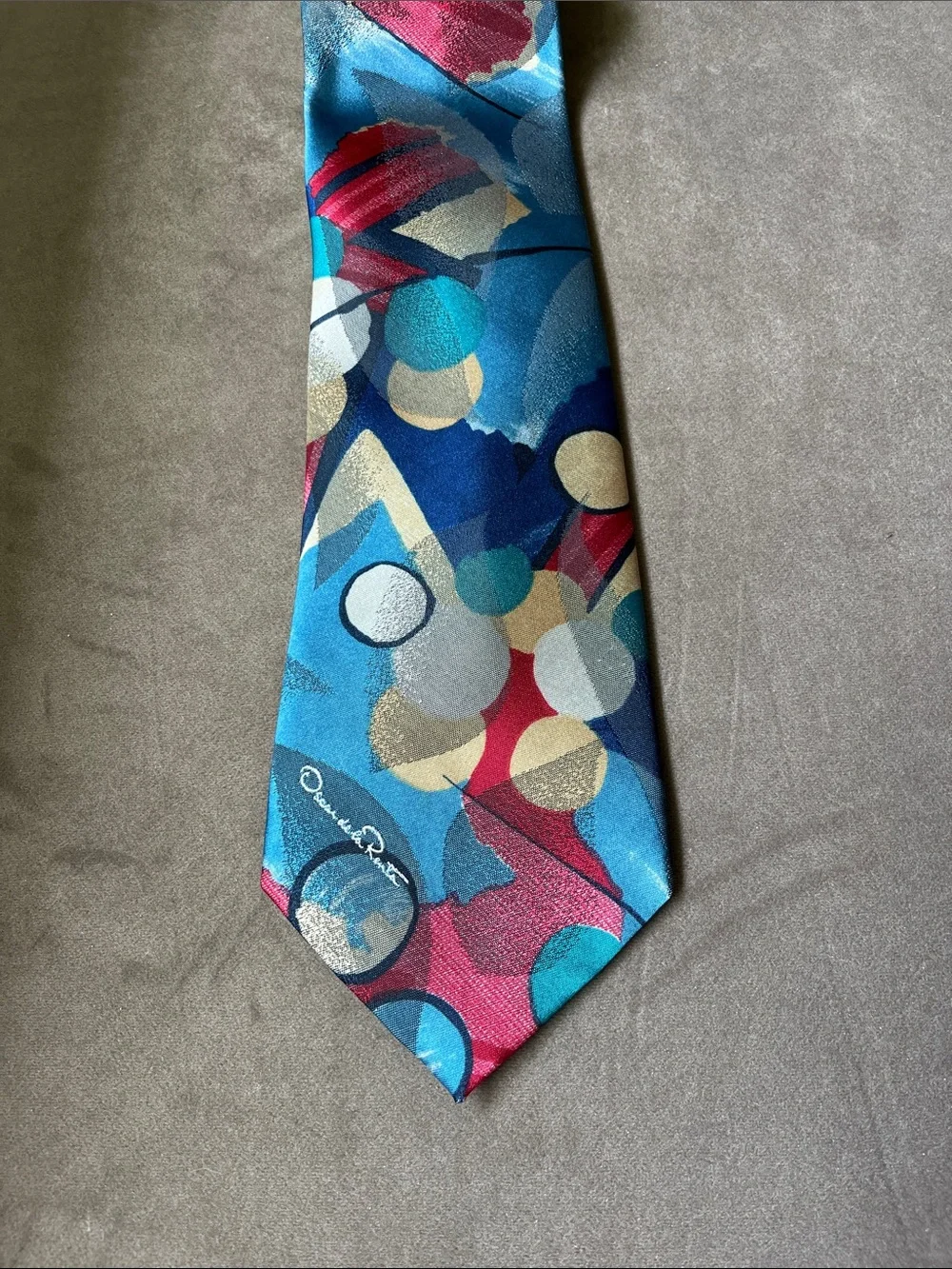 Oscar de la Renta Studio Multicolor Abstract Silk Polyester Tie